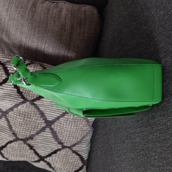 💚RARE Ralph Lauren💚 - Kelly Green Leather Equestrian Stirrup Hobo Bag - Picture 8 of 16